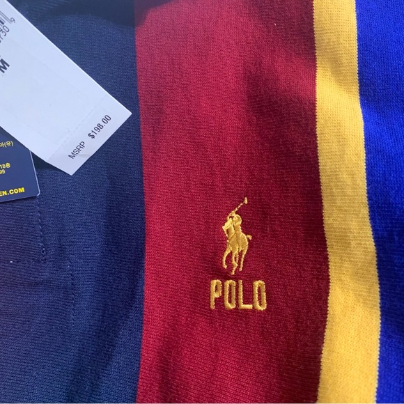 NWT POLO Ralph Lauren Classic Fit Patchwork Rugby Shirt - Picture 7 of 10